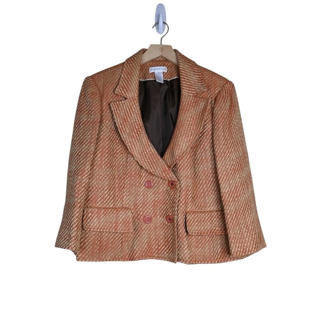 Worthington Women's 18 Double Breasted Tweed Blazer Jacket